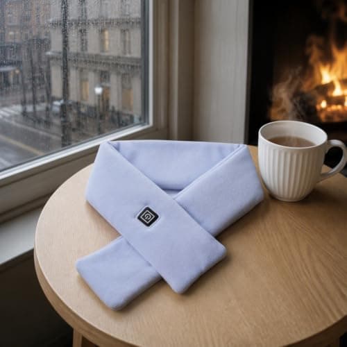 Heated Scarf,Winter Electric Heated Neck Scarf,USB Charging Heating Scarf with 3 Heating Levels,Neck Heating Pad for Pain Relief Thermal Neckerchief,Winter Gift for Men Women Outdoor Skiing(Blue) — view 5