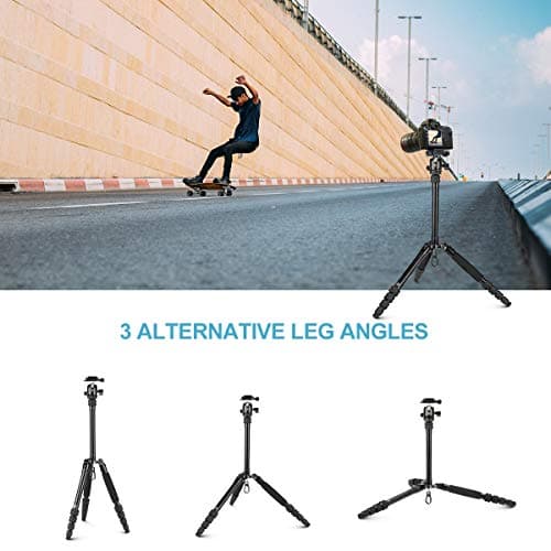 SIRUI Compact Traveler 5AX Tripod 51.97 inches Lightweight Aluminum Travel Tripod Portable Camera Tripod with 360° Panorama Ball Head and Arca Swiss Quick Release Plate Load Capacity Up to 5kgs — view 5