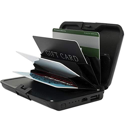 iN TECH 1800 mAh Powerbank and RFID Protection Card Holder - Compact Powerful Power Bank Wallet Case with Signal Blocking Protection, Micro USB Cable Included — view 3