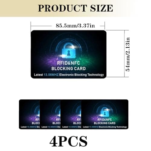 Verazquy 4 Pcs RFID Blocking Card Anti-Theft Debit Credit Card Protector, NFC Blocker for Wallets Stops Contactless Skimming Ultra-Thin Card Blocker No Batteries Required for Contactless Cards — view 2