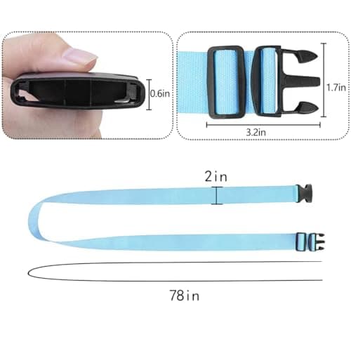 Luggage Straps - Suitcase Straps, Adjustable Luggage Belt, Thickened Packing Belts, Baggage Security Straps, Travelling Luggage Accessories for Handbag, Luggage, Suitcase, Carts (Blue, 2PCS) — view 2