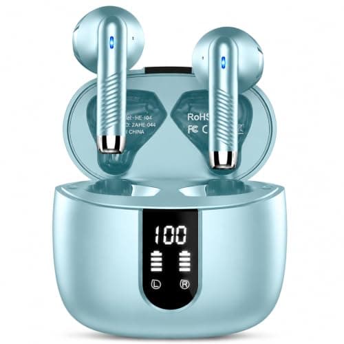 Drsaec Wireless Earbuds, Bluetooth 5.4 Headphones in Ear 2026 Wireless Headphones with 4 ENC Mics Noise Cancelling Ear Buds, Deep Bass Stereo Sport Earphones 48H Playtime, IP7 Waterproof/LED Display