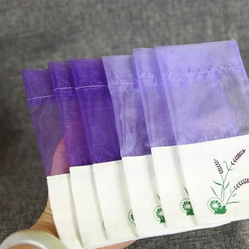 Lavender Sachet Bags 6pcs Cotton Ribbon Pouches for Travel — view 3