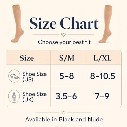 Divertd Compression Stockings for Women 70 Den 8-15 mmHg (Black, Small/Medium) — view 2