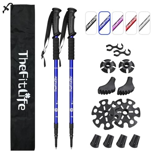 Telescopic Trekking Poles for Hiking, Anti-Shock Nordic Walking Sticks