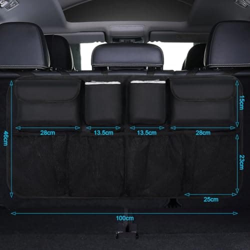 URAQT Car Boot Organizer,Car Storage Organiser, Back Seat Storage Bags 3 Adjustable Straps Foldable Cars Trunk Grocery Organizer Bags, Cars Interior Accessories for SUV, Truck, Van, Lorry — view 3