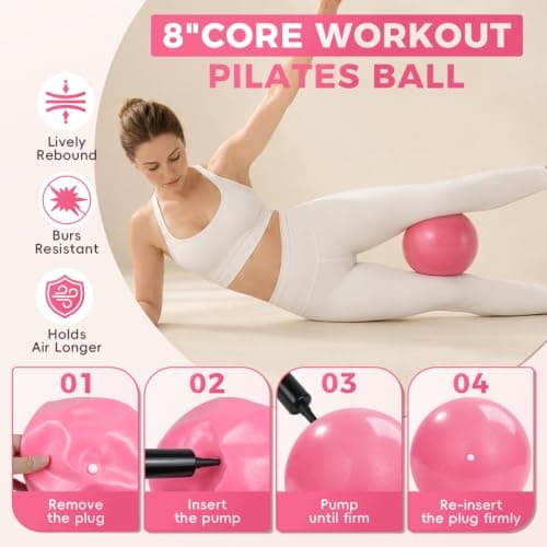 Pilates Kit for Women, 21-in-1 Pink Pilates Equipment for Home Workouts — view 5