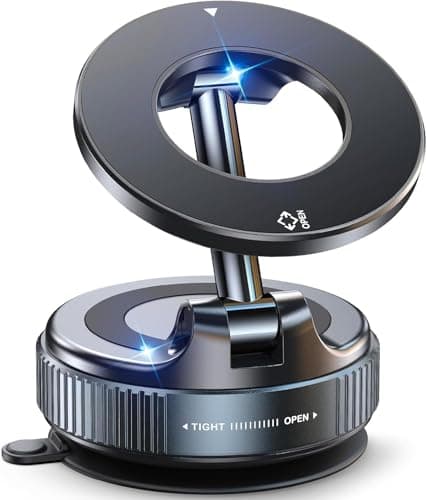 ZAKSTAR 2026 Upgraded Vacuum Magnetic Car Phone Holder, 360° with 2 Magnet Rings Ultra Suction Phone Mount for MagSafe Cell Phone Holders for Your Car/Gym/Mirror Mount for iPhone & Android