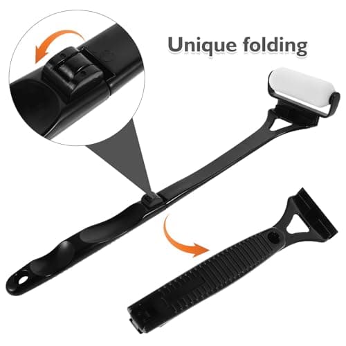 Foldable Back Lotion Applicator Roller with Smooth Abs Sponge Black — view 3
