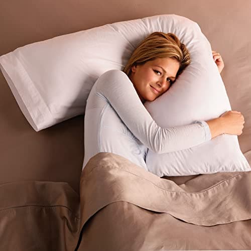 Adam Home V Pillow with Pillowcase Extra Filled Hollow Fiber for Neck Support, Orthopedic, Maternity Pregnancy & Nursing Super Soft & Comfortable V shaped Pillows with Pillowcase