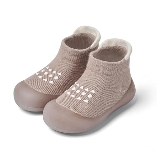 Bearbay Baby Walking Sock Shoes Infant Non-Slip Breathable Slippers with Soft Rubber Sole Baby Boys Girls Sneakers,22