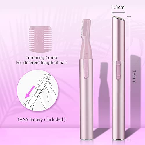 ACWOO Eyebrow Hair Removal for Women Men, Upgraded Mini Portable Eyebrow Trimmer, Painless Face Hair Shaver Electric Eyebrow Razor for Brows Face Cheek Lips Peach Fuzz — view 4