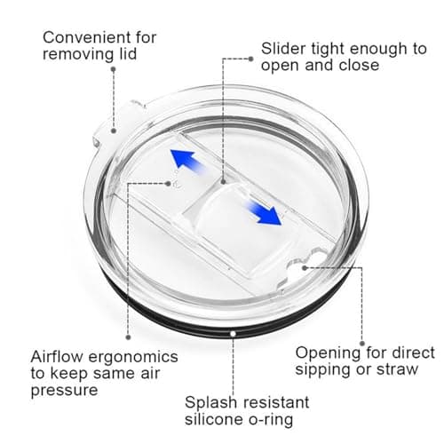 Générique Cup Lid - 10cm | Anti-Spill AS Material Tumbler Replacement Lids — view 4