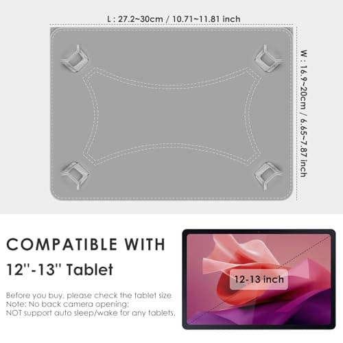 KATUMO Universal Folio Leather 12-13 inch Tablet Case, Black — view 2