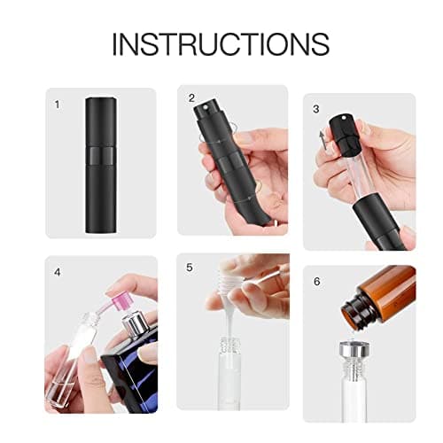 Toureal Travel Perfume Atomiser Refillable, 8ml Spray Bottle, 3Pcs — view 5