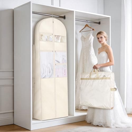 KEEGH Wedding Dress Garment Bag, 72 Inch Long Dress Carrier Travel Bag — view 6