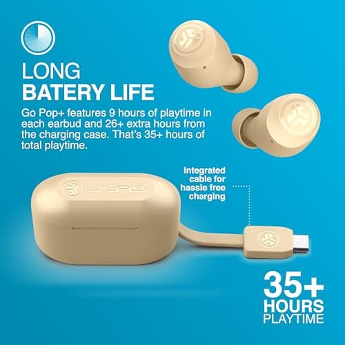 JLab Go Air Pop+ True Wireless Earbuds with Mic - Bluetooth, Tone 155 — view 6