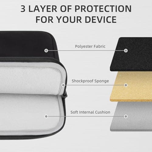 HEDUGO 13 Inch Laptop Sleeve Portable Laptop Case with Accessory Pocket Compatible with 13" MacBook Air M4 M3 M2 M1/Pro M2 M1, 14" MacBook Pro Soft Carrying Cover Padded Computer Pouch Cover — view 4
