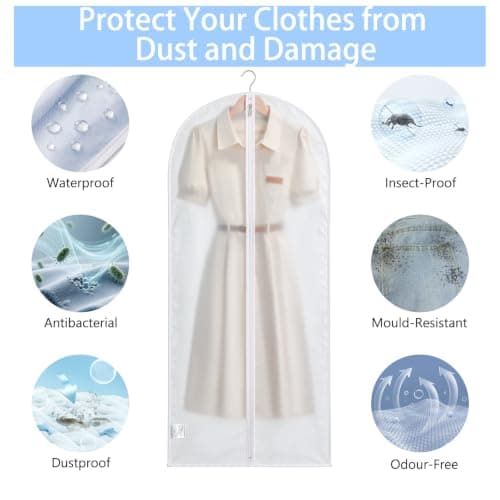 Sevenpers 6 Pack Suit Bags Garment Bags 60x100cm 60x120cm White — view 5