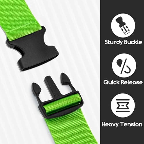 WISYOK Luggage Straps Extended, 2 Pack, 130-250cm Adjustable, Green — view 4