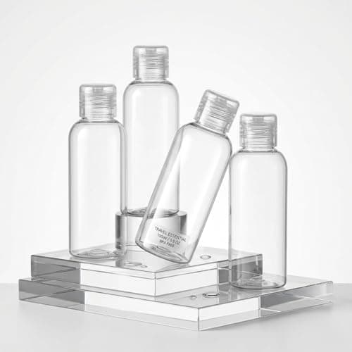 4x 100ml clear Travel Bottles with Flip Cap for Toiletries Empty Refillable Clear Plastic Travel Liquid Containers Ideal For Shampoo Cosmetic Lotion Body Wash Makeup Shower Gel Hand Soap (pack of 4) — view 2