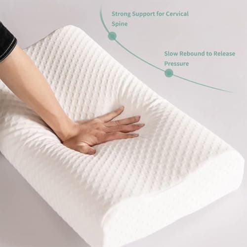 Good Nite 2026 Memory Foam Pillows 2 Pack, Ergonomic Neck Support Pillow for Side and Back Sleepers, Orthopaedic Cervical Contour Pillow for Pressure Relief, Breathable with Washable Cover, 60 x 35 cm — view 4