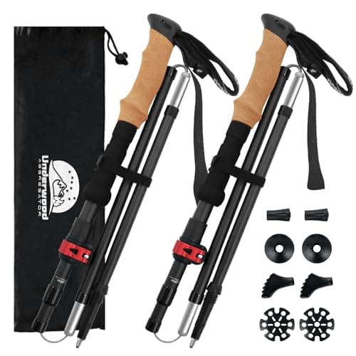2-Pack Carbon Fiber Folding Walking Sticks for Men and Women,237g Per Pole