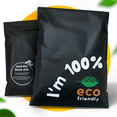 Simplelifeco UK Eco Friendly Compostable Mailing Bags (Medium: 12 x 16”, Pack of 10) - Compostable Mailers - Postage Bags - Eco Friendly Packaging