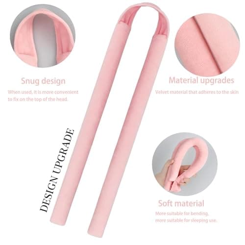 MZinge Heatless Hair Curler Set, Overnight Curling Rods 2 Sizes (1.5inch & 0.5inch) for All Hair Types, No Heat Damage, Complete Styling Kit with Sleep Cap & Storage Bag for women gifts (Pink) — view 3
