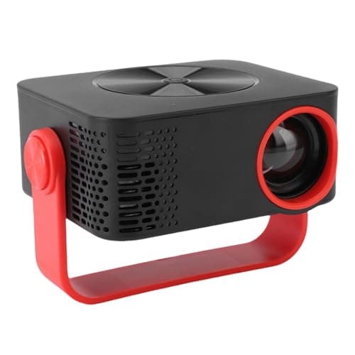 Generic WiFi Outdoor LED Movie Projector 360 Degree Rotating Full HD 1080P for Camping Parties, 10.5x9x8cm Black Red (UK Plug) — view 4