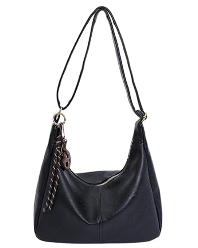 Micmores Handbag Stylish Shoulder Bag for Women, Ultra Soft Foldable Vintage Vegan Leather Tote Bag for Work Travel Daily, Hobo Slouchy Purse with Adjustable Strap