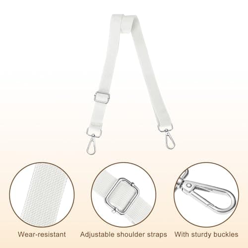 sourcing map Wide Shoulder Strap,2.5cm Crossbody Purse Strap White — view 3