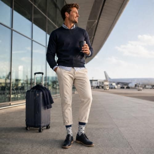 ARG Men’s Funny Airplane Pattern Novelty Socks – “Ready for Take Off” Travel Gift Socks Funny Aeroplane Gift Grey, UK Size 6-11, EU 39-46 — view 2
