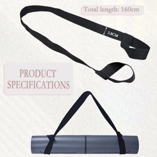 BAVALIN Yoga Mat Strap for Carrying - Cotton Yoga Mat Carry Strap Sling, Adjustable Loops for all Mat Sizes(Yoga Mat not included) — view 4
