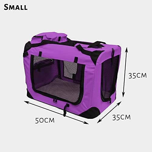 Petbarn Portable Soft Fabric Pet Carrier Folding Dog Cat Puppy Travel Transport Bag (Small, Purple) — view 4