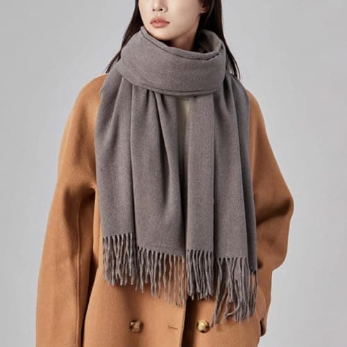 scarf for women uk Scarves for Women Lightweight Wool Scarf For Soft Feel Pashmina Shawl Wrap Solid Color Fashion Winter Ladies Scarves Gifts for Women womens shawls and wraps Turquoise — view 5