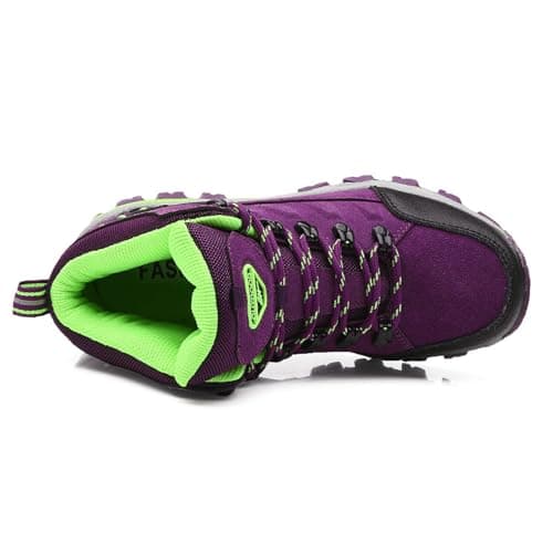 VLOOKST Hiking Boots Mens Outdoor Non-Slip Lace-up Walking Trekking Shoes Sneaker for Climbing Backpacking Camping,8019 Purple,5 UK — view 4