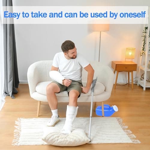 iuiiaii 2Pcs Pee Bottle for Men, Urine Bottles Male Spill Proof, 1200ml Wee Bottle for Men with Lid, Mens Urine Bottles Spill Proof in Bed, Suitable Home Hospitals and Camping Travel — view 4