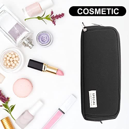 Pencil Pouch,Aesthetic Zipper Pencil Bag Pen Case, Multi-Slot Large Students Adults Stationery Pouch 3 Compartment Organizer for Back to School Office Supplies (Black) — view 6