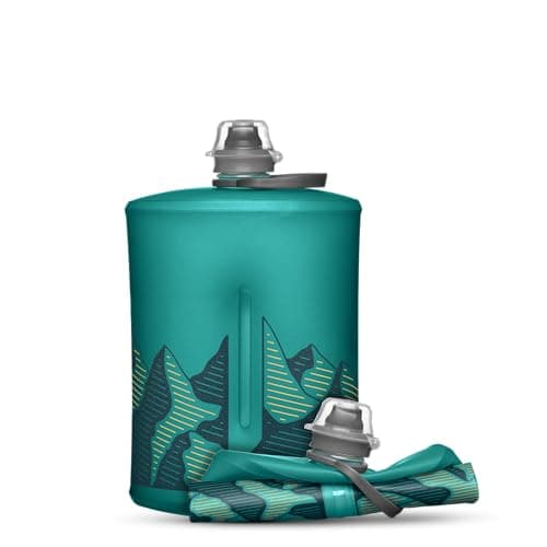 HydraPak Foldable Water Bottle - 1L - Ultra Light, Leak-proof, BPA Free, Filter Compatible Travel & Hiking Bottle - Glacier Blue