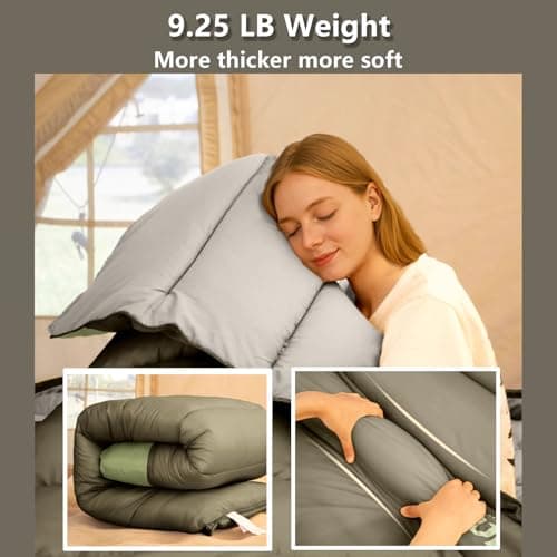BISINNA Winter 0°C Double Sleeping Bag for Adult Queen Size with Pillow — view 3