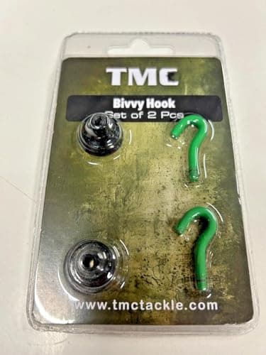 TMC Bivvy Hook, Camping, Tent, 2 Pieces, Magnetic with Backing Plates, Green + Black. 2cm Diameter Backing Plate, and 2.5cm Length Hook When Screwed in. — view 5