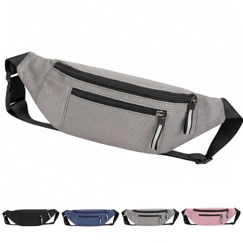 Bum Bag – Lightweight Waist Bag & Waterproof Fanny Pack for Women & Men, Secure Travel Belt Bag for Festivals, Hiking, Running, Holidays – Ideal Bum Bags for Ladies & Men (Grey)