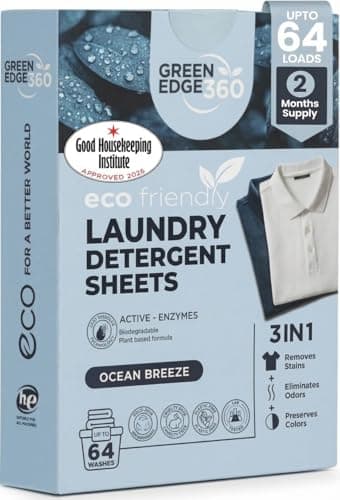 Green Edge 360 Laundry Detergent Sheets | Washing Strips | Up to 64 Loads