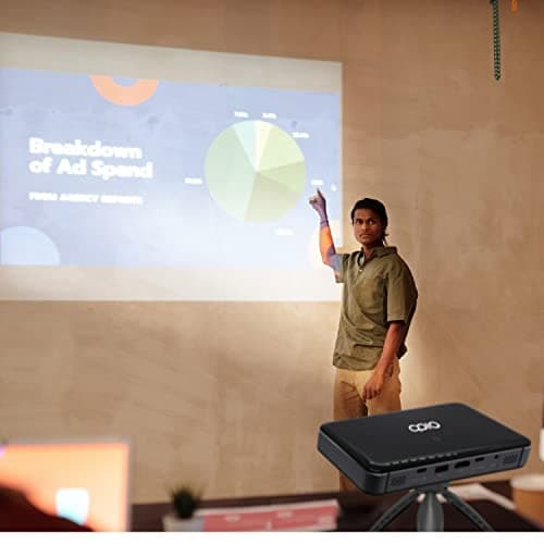 APIO Resolution 1080p Auto Focus, 400 ANSI Lumen DLP Pro Pocket Projector with HDMI/Type C Supports, Built-in Rechargeable Battery and Speakers for Streaming Movies, Laptops, Phones, Home & Outdoor — view 6