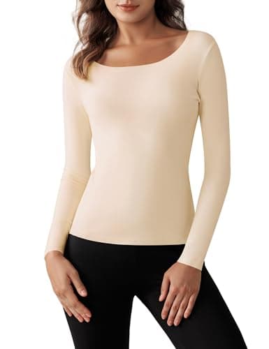 Harlamvar Plus Size Womens Fleece Lined Base Layer Winter Underwear Shirt