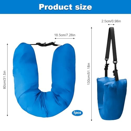 Stuffable Neck Pillow for Travel, Waterproof Travel Neck Pillows (Blue) — view 2