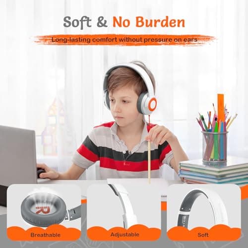 TONOSHARK Kids Headphones Wired, Toddler Headphones with Microphone — view 2