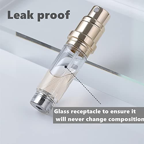 Perfume Atomiser, 5ml Refillable Travel Size Perfume Bottle, Leaking Proof, Bottom Pump without Funnel, elegant portalbe size for women and men, Rose Gold, — view 4