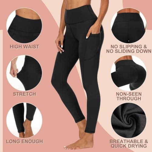 CAMPSNAIL Leggings for Women UK with Pockets High Waisted Trousers for Yoga — view 3